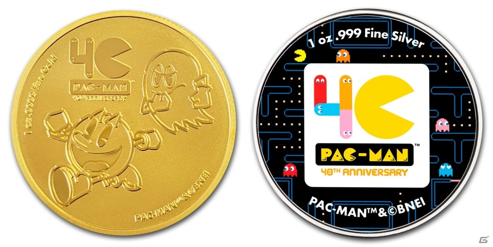 パックマン40周年記念コイン」が登場！250ドル金貨と2ドル銀貨、2ドル