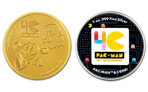 「パックマン40周年記念コイン」が登場！250ドル金貨と2ドル銀貨、2ドルカラー銀貨の3種がラインナップ