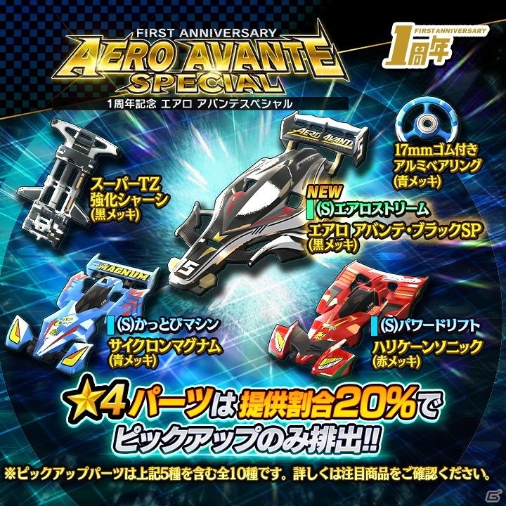 「ミニ四駆 超速グランプリ」名車「エアロ アバンテ」がゲットできる1周年記念イベントが開催！の画像3