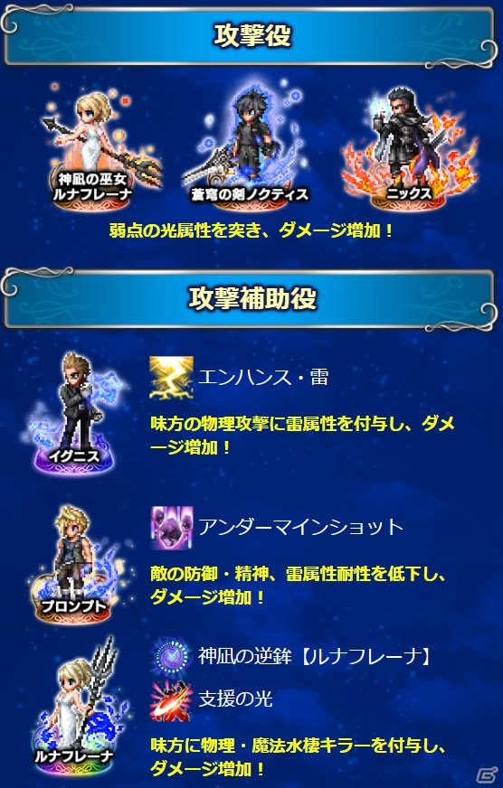 「FFBE」神凪の巫女ルナフレーナが「FFXV」より参戦！プロンプト、イグニス、グラディオラスのNeo Vision覚醒解放もの画像13