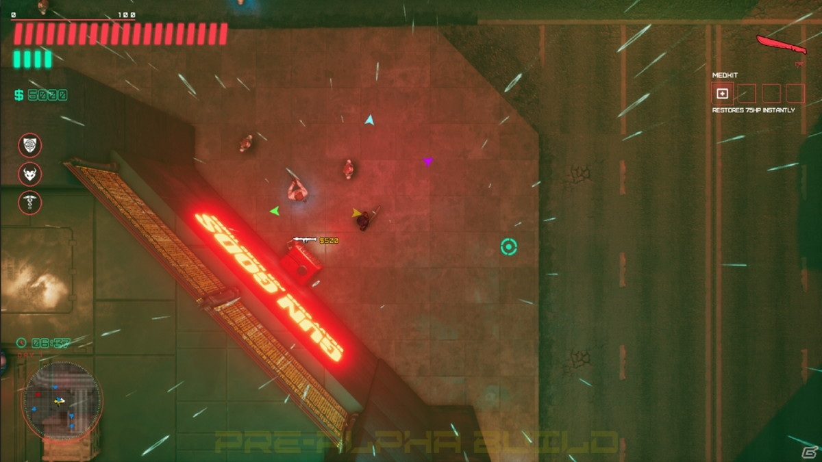 サイバーパンクをテーマにしたトップダウン視点のアクションゲーム「Glitchpunk」がSteamのアーリーアクセスで2021年前半に登場の画像10