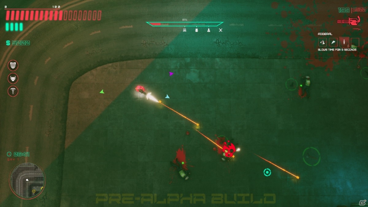 サイバーパンクをテーマにしたトップダウン視点のアクションゲーム「Glitchpunk」がSteamのアーリーアクセスで2021年前半に登場の画像3