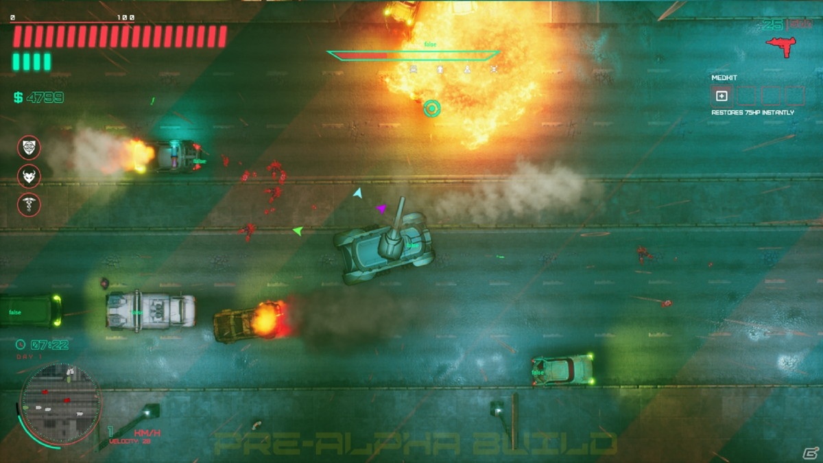 サイバーパンクをテーマにしたトップダウン視点のアクションゲーム「Glitchpunk」がSteamのアーリーアクセスで2021年前半に登場の画像4