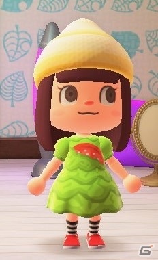 「あつまれ どうぶつの森」で使えるモスバーガーのマイデザイン第2弾が配布！菜摘ドレスでアイドル風コーディネートもの画像2