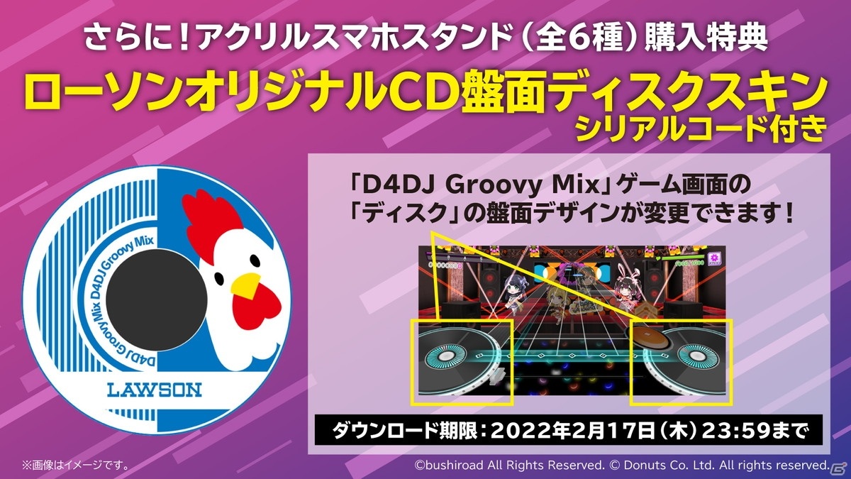 D4dj とローソンのタイアップが実施 クリアファイルセットやアクリルスマホスタンドなどオリジナル商品が2月18日より限定販売 ゲーム情報サイト Gamer