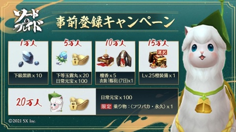 iOS/Android「ソード＆ブレイド」の事前登録が開始！公式Twitterにて総額100万円分キャンペーンが実施の画像2