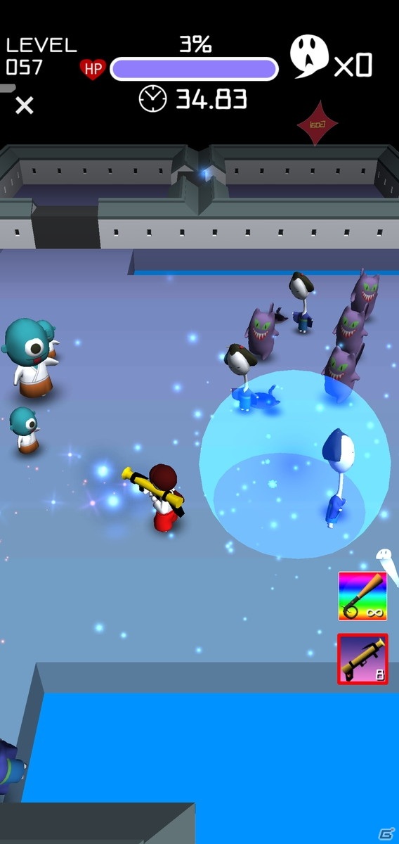 3gooからカジュアルゲームアプリ「妖怪バトル」が配信！暴れる妖怪たちを退治するアクションシューターゲームの画像6