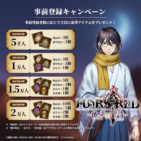 「MARS RED～彼ハ誰時ノ詩～」の事前登録が開始！主人公役を務める中村悠一さんのサイン色紙が当たるキャンペーンも実施の画像2