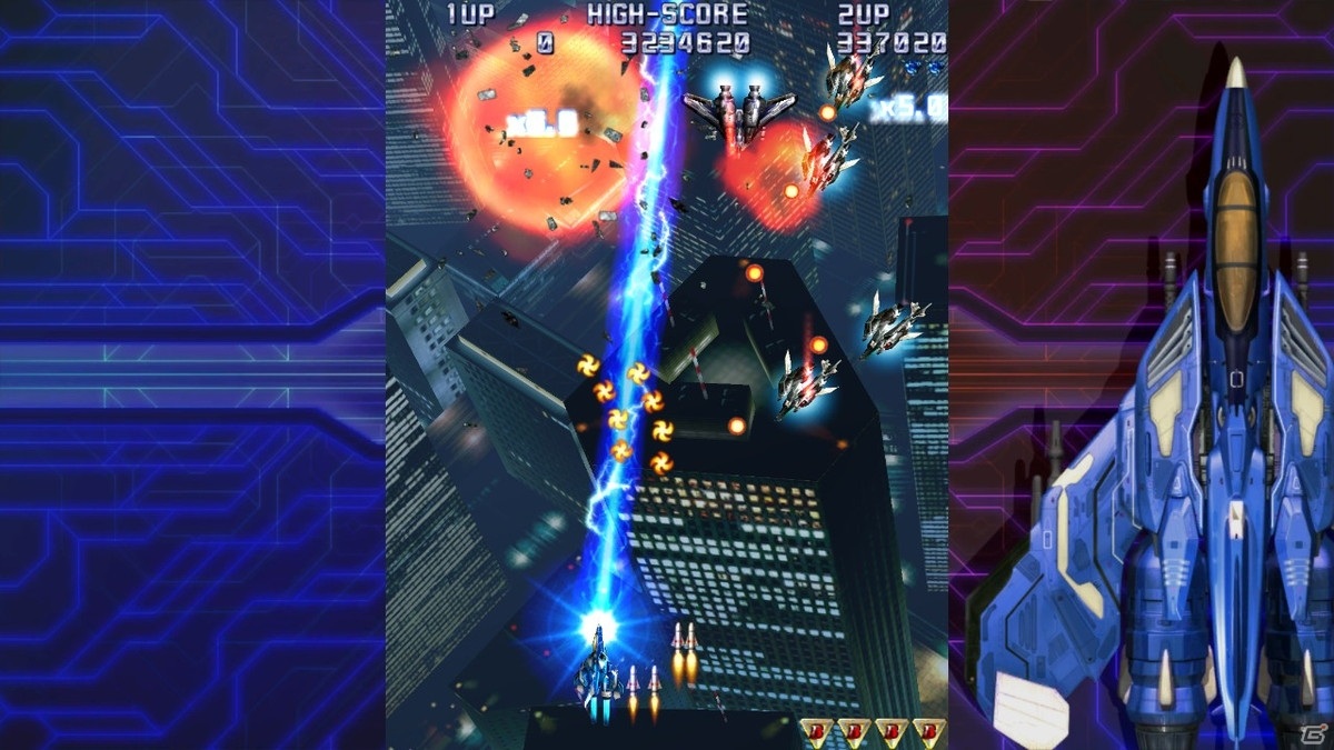 Switch「雷電IV×MIKADO remix」が発売！ゲーセンミカドとのリミックスBGMやステージBGMセレクト機能などを搭載の画像7