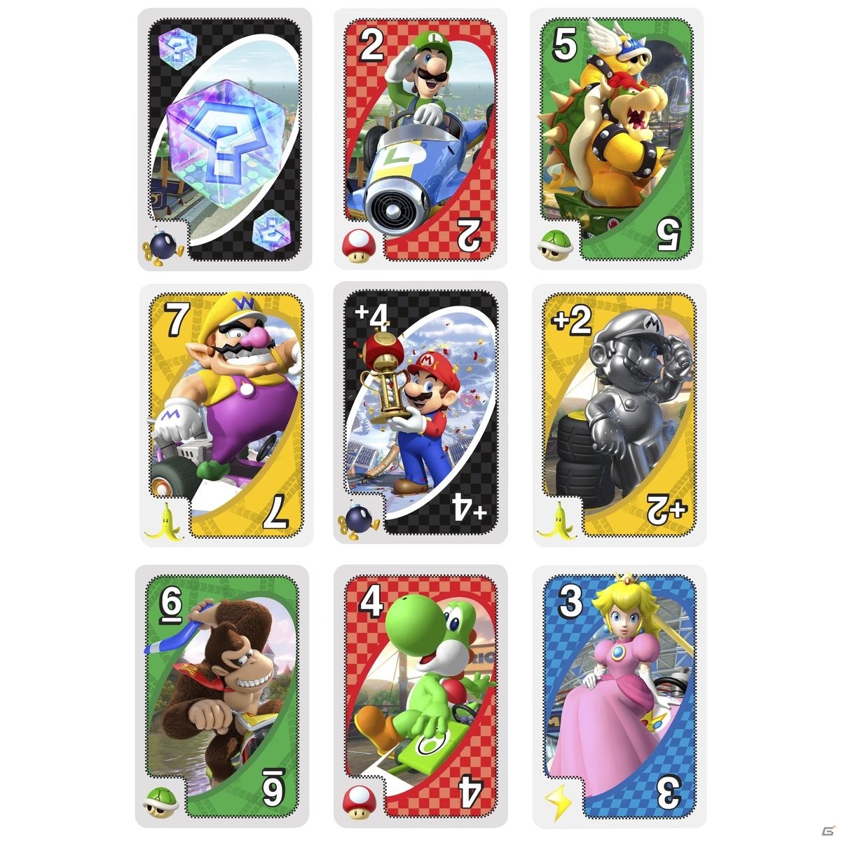 「マリオカート」デザインのUNOが5月上旬に発売！スペシャルルールで遊べるワイルドアイテムボックスカードを収録の画像4
