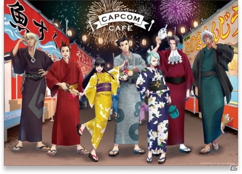 逆転裁判　カプコンカフェ　缶バッジ　牙琉響也 夏祭り 逆転裁判 カプコンカフェ 缶バッジ 牙琉響也 夏祭り 逆転裁判