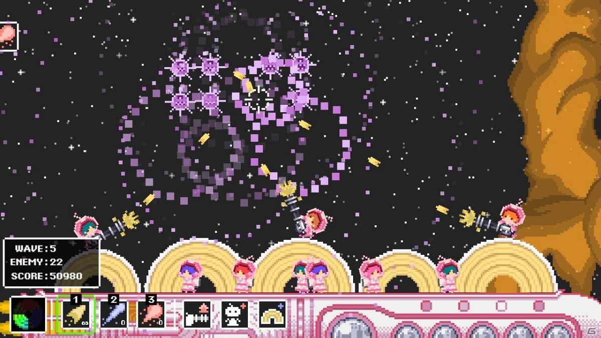 大事なバウムクーヘンを“ヤツら”から守れ！ドット絵シューティングディフェンス「バウムインベーダー」がSteamで発売の画像3