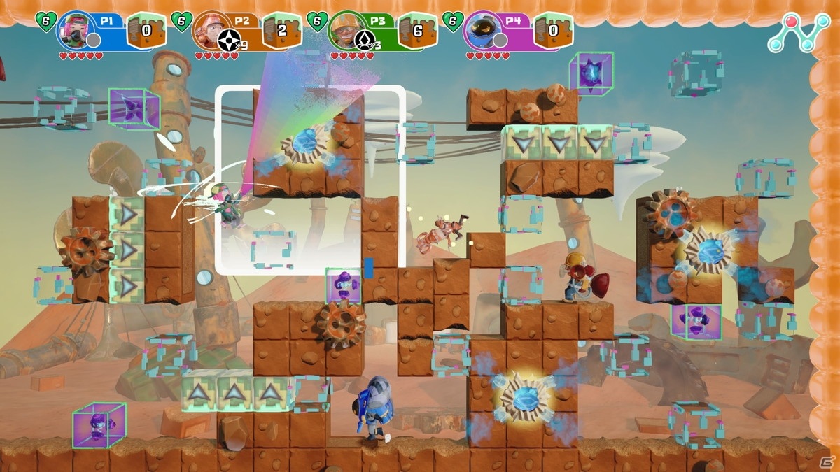 地形を操作し足場を奪え！最大4人で遊べるアクションゲーム「ジオリフターズ」がPS4/Switch向けに発売の画像3
