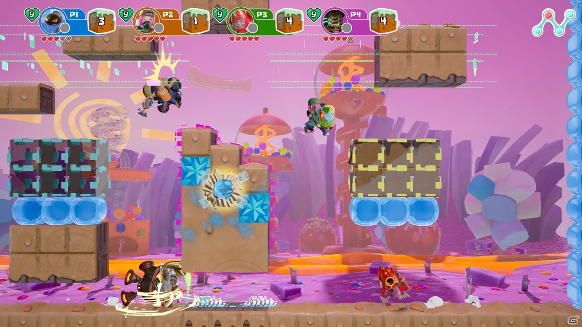 地形を操作し足場を奪え！最大4人で遊べるアクションゲーム「ジオリフターズ」がPS4/Switch向けに発売の画像4