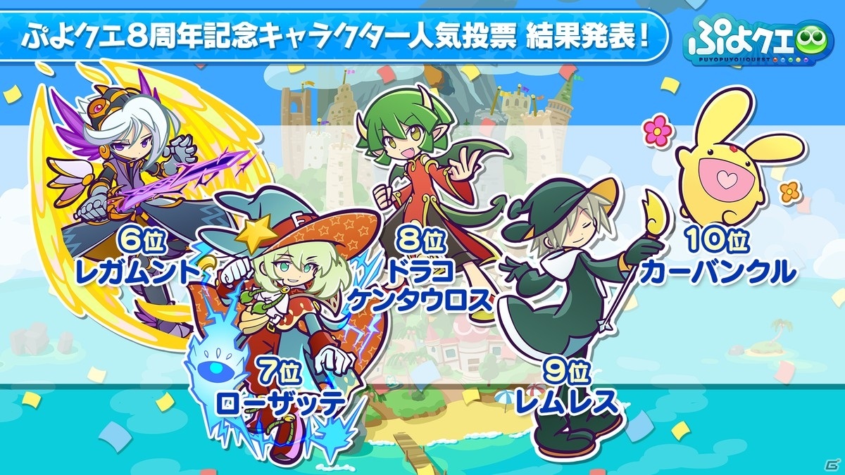 「ぷよぷよ!!クエスト」8周年人気投票の結果が発表！セガコラボやスーパーぷよクエプロジェクトの情報もの画像12