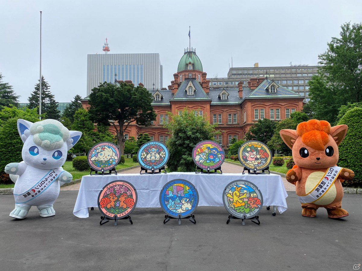 北海道の各所に設置される新たなポケモンマンホール「ポケふた」7枚が