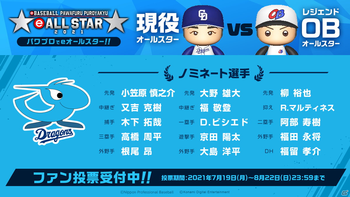 「eBASEBALLパワフルプロ野球2020」のオンラインイベント「eオールスター2021」が9月6日より開催！の画像14
