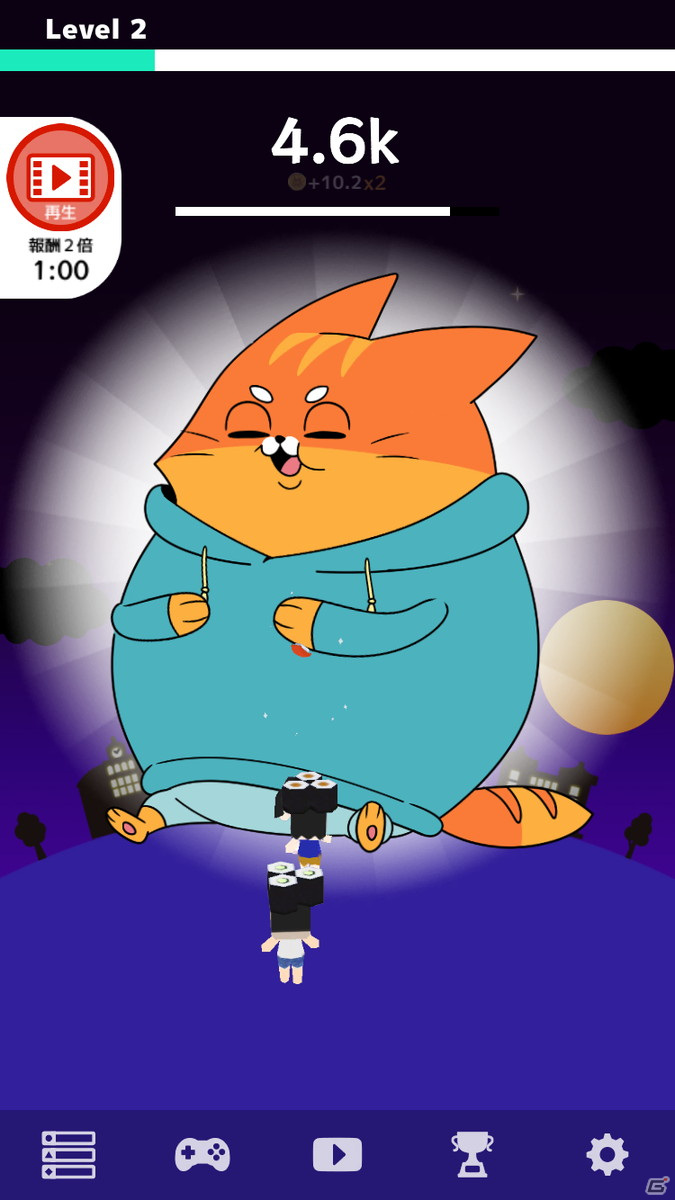 iOS/Android「しんりゃく！スシキャット」が配信開始！宇宙ネコのVtuberワサビにスシを与えてニホンを守ろうの画像5