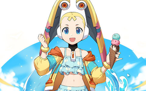 「ロックマンX DiVE」に水着姿のパレットが登場！毎日10連無料の「DiVEサマーフェス2021 涼陽のパレット」カプセルが配信開始