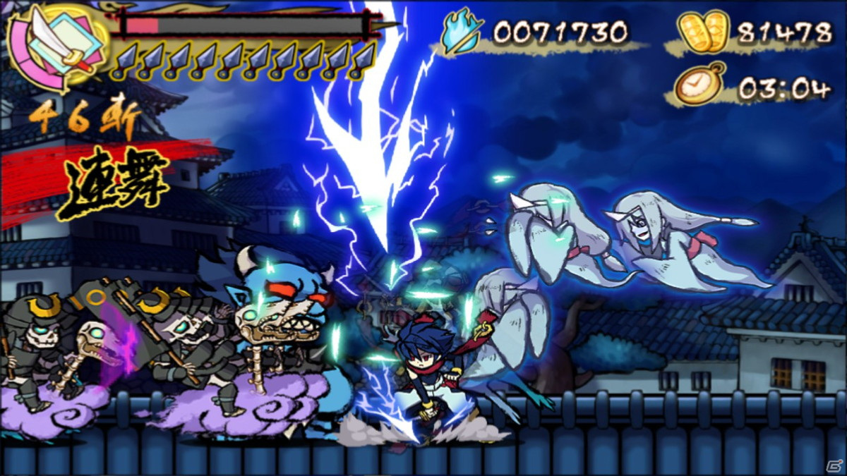 爽快忍者横スクロールACT「退魔忍法帖～妖怪地獄変～」のSteam版