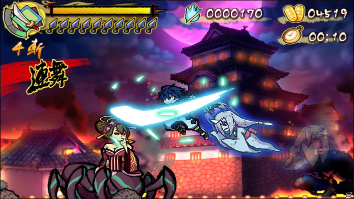 爽快忍者横スクロールACT「退魔忍法帖～妖怪地獄変～」のSteam版が2021年8月に配信決定！の画像4