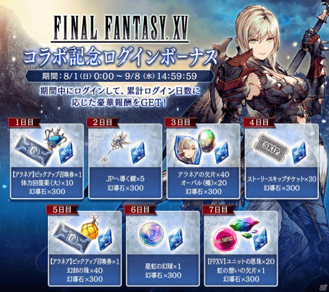 「FFBE 幻影戦争」×「FFXV」のコラボユニット「アラネア」が8月1日に登場！ピックアップ召喚も実施の画像8