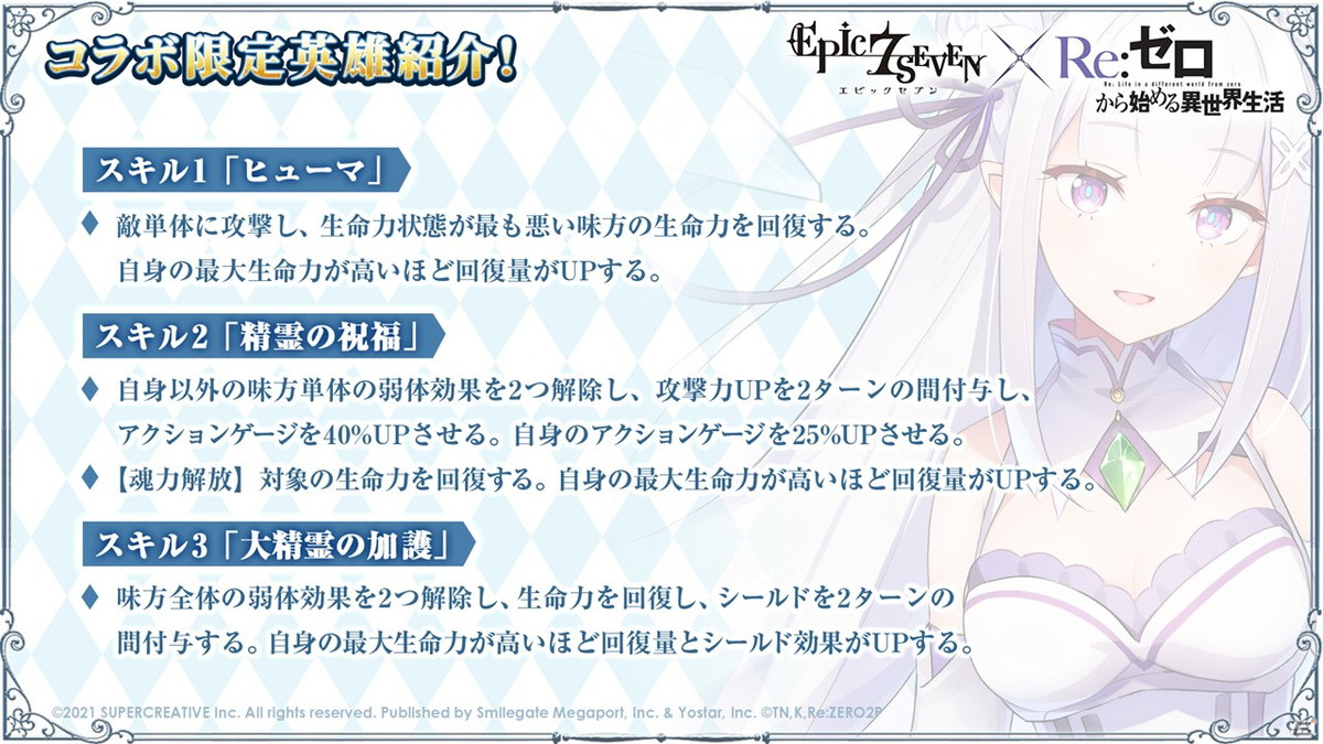 「Epic Seven」×「Re:ゼロから始める異世界生活」コラボでエミリアやレムが英雄として実装決定！の画像4