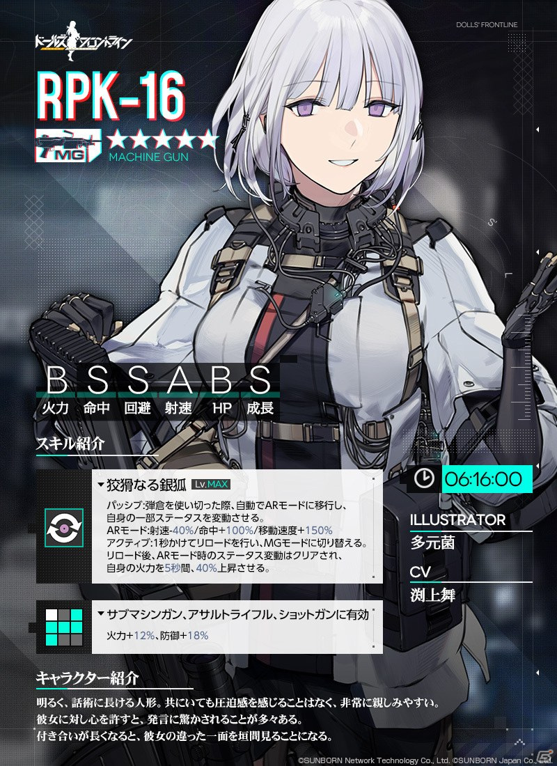 「ドールズフロントライン」新人形「RPK-16」と「AK-15」が8月20日に追加！8月13日にはキャラクターボイスの追加実装もの画像2