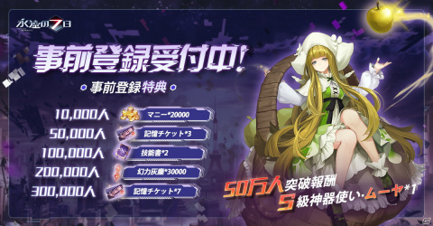 都市幻想放置系アプリゲーム「永遠の7日」の事前登録キャンペーン実施中の画像2