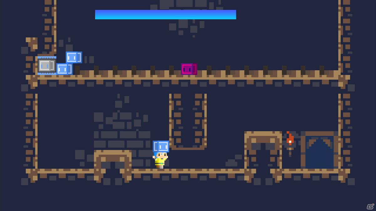 Switch「ツクールシリーズ BLOCK SLIME CAVE」が配信！ブロックスライムを駆使してゴールを目指すパズルACTの画像2