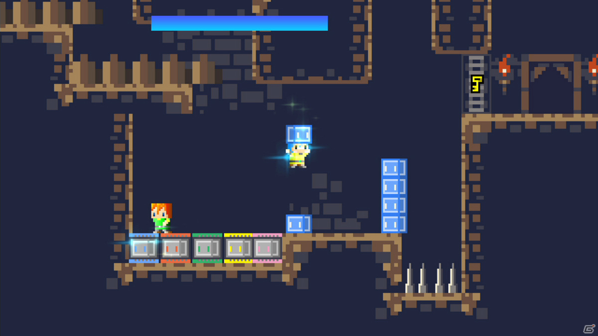 Switch「ツクールシリーズ BLOCK SLIME CAVE」が配信！ブロックスライムを駆使してゴールを目指すパズルACTの画像6