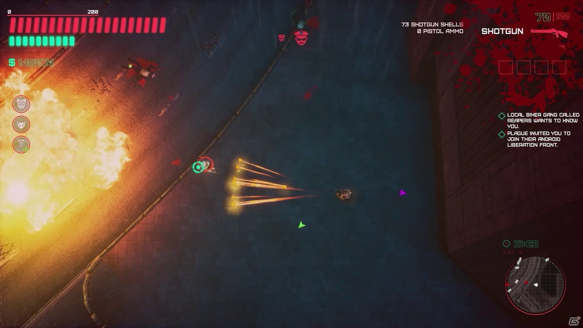 「Glitchpunk」がSteamアーリーアクセスに登場！サイバーパンクのネオン街を舞台としたトップダウンアクションの画像4