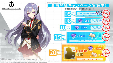「タイムディフェンダーズ」の事前登録者数が20万人を達成！人気投票1位の英雄を含む事前登録報酬の全配布が決定の画像2
