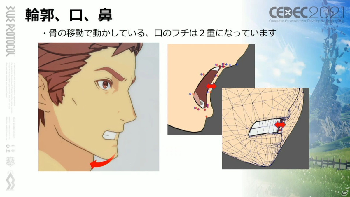 ホクロの位置は古今東西のアニメキャラを参考に――「BLUE PROTOCOL」こだわりのキャラクリ制作を紹介【CEDEC2021】の画像23