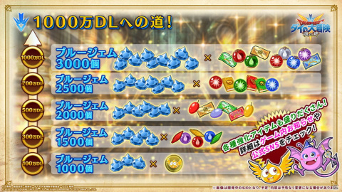 「ドラゴンクエスト ダイの大冒険　-魂の絆-」がサービス開始日に累計100万DLを突破！記念プレゼントとしてブルージェムなどを配布の画像3