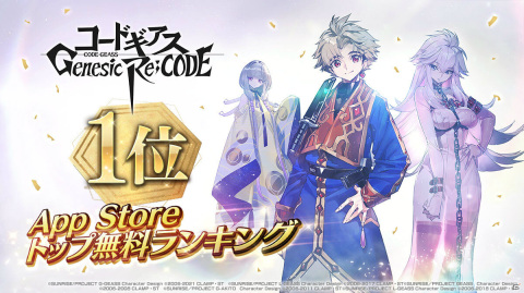 「コードギアス Genesic Re;CODE」100万DL達成!配信直後にApp Store無料アプリランキングで第1位を獲得の画像2