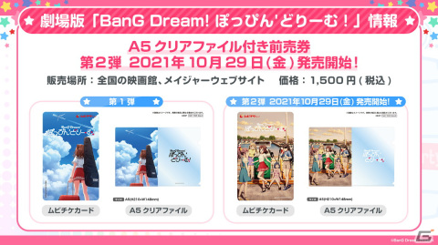劇場版「BanG Dream! ぽっぴん'どりーむ！」の前売券第2弾が10月29日に発売！オープニングとエンディングの情報もの画像2