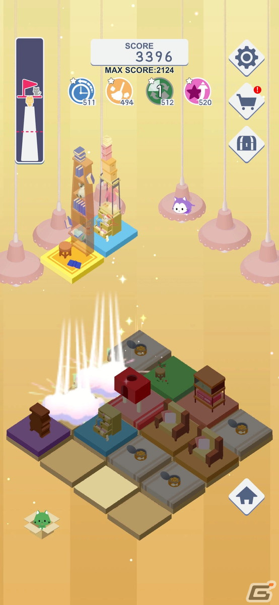 高所から降りられなくなった子猫を助けるパズルゲーム「迷い猫の冒険 -Stray Cat Towers-」がスマホ向けに配信開始！の画像4