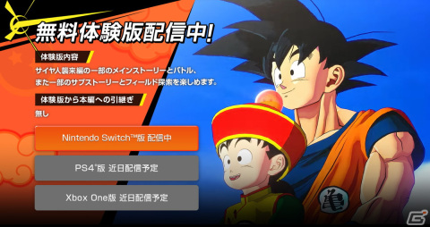 「ドラゴンボールZ KAKAROT + 新たなる覚醒セット」ニンテンドーeストアにて体験版が配信！の画像1
