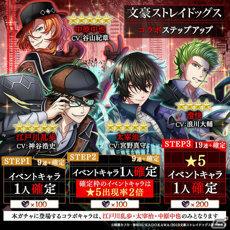 「夢王国と眠れる100人の王子様」アニメ「文豪ストレイドッグス」とのコラボが11月13日より実施！妖精石2個がもらえるキャンペーンもの画像4