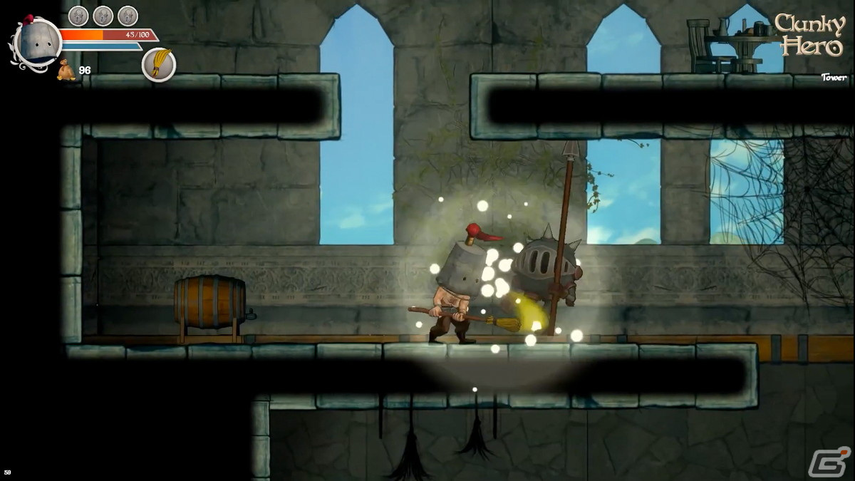 バケツ兜の主人公・ルーファスを操るコミカル・アクションRPG「クランキー・ヒーロー」のアーリーアクセスがSteamにて開始！の画像1