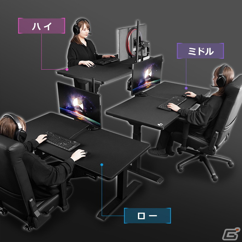 “寝る、立つ、座る。”三大ゲーム姿勢をフルカバーする電動スーパーゲーミングデスクが登場！の画像9