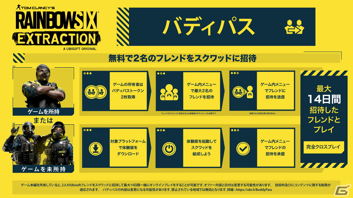 「レインボーシックス エクストラクション」2022年1月20日に発売！フレンドをゲームに招待できる「バディパス」機能も搭載の画像3