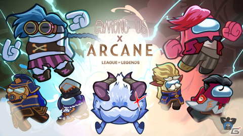 「LoL」のアニメーションシリーズ「Arcane」公開記念！「Among Us」にジェイスやハイマーディンガーなどのコラボアイテムが登場の画像1
