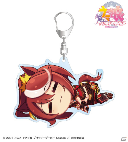「ウマ娘 プリティーダービー Season 2」ころんと寝ているちびキャライラストのアクリルキーホルダーとホログラムステッカーが登場！の画像1