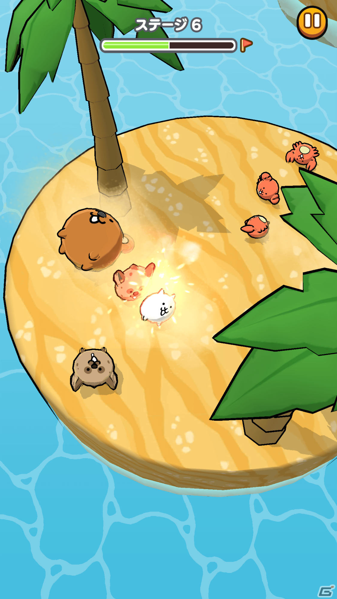 「にゃんこ大戦争」のスピンオフアプリ「にゃんこクエスト」が配信！動物たちを島から弾き飛ばすアクションゲームの画像3