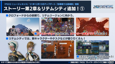 「PSO2 ニュージェネシス」12月の大型アップデートに関する追加情報が公開！2022年前半のロードマップもの画像4