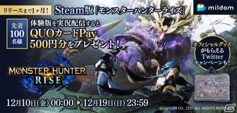 Steam版「モンスターハンターライズ」の体験版実況配信キャンペーンが開催決定！の画像1