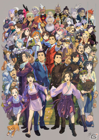 歴代キャラクターが大集結する「逆転裁判」シリーズの20周年記念イラストが解禁！の画像1