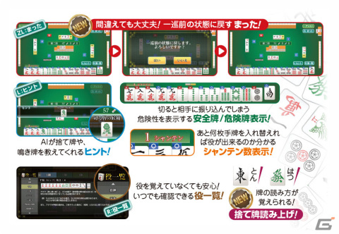 Switch「遊んで麻雀が強くなる！銀星麻雀DX」が4月21日に発売！小林剛プロと中里春奈プロによる初心者教室や20名のAI雀士を収録の画像6